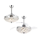 Parrot Uncle 42-Inch Servantes Modern Downrod Mount Crystal Ceiling Fan with Lighting and Remote Control