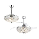 Parrot Uncle 42-Inch Servantes Modern Downrod Mount Crystal Ceiling Fan with Lighting and Remote Control