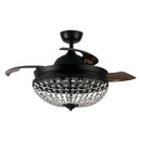 Parrot Uncle 42-Inch Servantes Modern Downrod Mount Crystal Ceiling Fan with Lighting and Remote Control