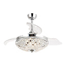 Parrot Uncle 42-Inch Servantes Modern Downrod Mount Crystal Ceiling Fan with Lighting and Remote Control