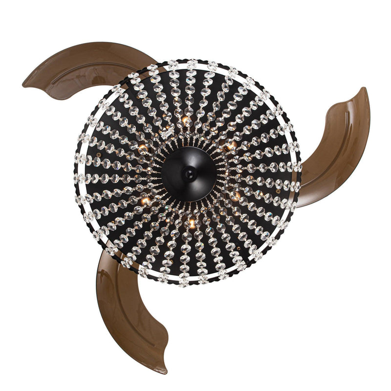 Parrot Uncle 42-Inch Servantes Modern Downrod Mount Crystal Ceiling Fan with Lighting and Remote Control