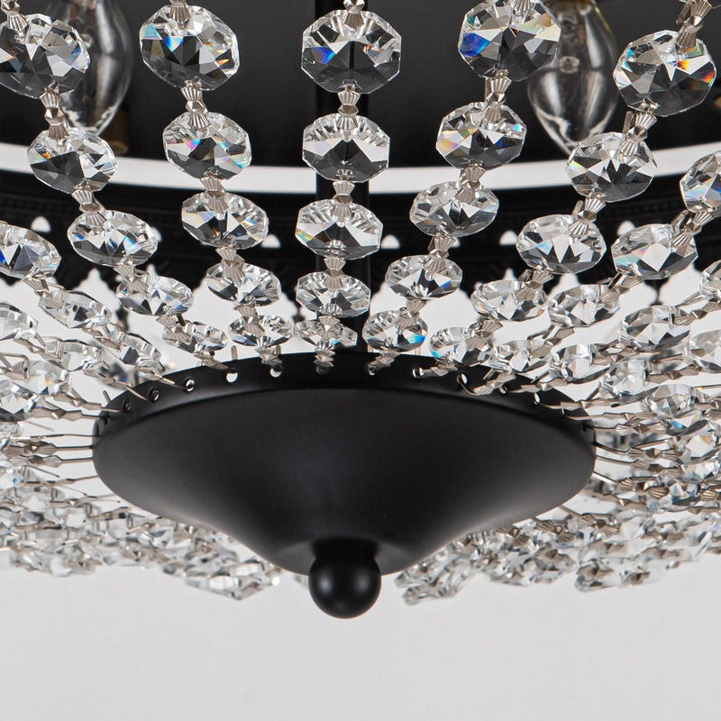 Parrot Uncle 42-Inch Servantes Modern Downrod Mount Crystal Ceiling Fan with Lighting and Remote Control