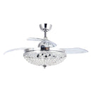 Parrot Uncle 42-Inch Servantes Modern Downrod Mount Crystal Ceiling Fan with Lighting and Remote Control