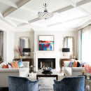 Parrot Uncle 42-Inch Servantes Modern Downrod Mount Crystal Ceiling Fan with Lighting and Remote Control