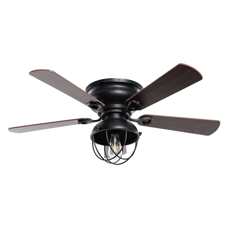 Parrot Uncle 42-Inch Traditional Flush Mount Reversible Ceiling Fan with Lighting and Remote Control (F6232QQ110V)