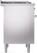 ILVE Nostalgie II 36-Inch Dual Fuel Freestanding Range in Stainless Steel with Chrome Trim (UP36FNMPSSCLP)