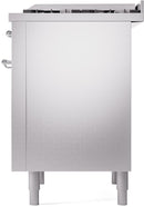 ILVE Nostalgie II 36-Inch Dual Fuel Freestanding Range in Stainless Steel with Chrome Trim (UP36FNMPSSCLP)