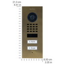 DoorBird D1102V Flush-Mount IP Video Door Station, 2 Call Button in Real Burnished Brass