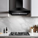 Victory 30-Inch 750 CFM Wall Mount Black Range Hood (Twister-BK-30)
