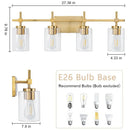 Parrot Uncle Jasper Modern Clear 4-Light Bathroom Vanity Light