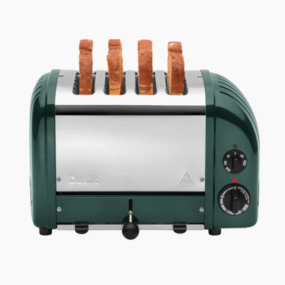 Dualit evergreen 4-slice toaster, front controls and toasting slots shown.