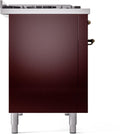 ILVE Nostalgie II 48-Inch Freestanding Natural Gas Dual Fuel Range in Burgundy with Bronze Trim (UP48FNMPBUB)