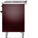 ILVE Nostalgie II 48-Inch Freestanding Natural Gas Dual Fuel Range in Burgundy with Bronze Trim (UP48FNMPBUB)