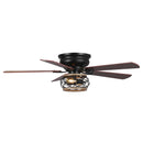 Parrot Uncle 48-Inch Antwerp Farmhouse Flush Mount Reversible Ceiling Fan with Lighting and Remote Control (F6240Q110V)