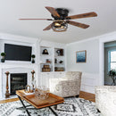 Parrot Uncle 48-Inch Antwerp Farmhouse Flush Mount Reversible Ceiling Fan with Lighting and Remote Control (F6240Q110V)