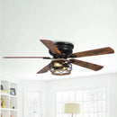 Parrot Uncle 48-Inch Antwerp Farmhouse Flush Mount Reversible Ceiling Fan with Lighting and Remote Control (F6240Q110V)