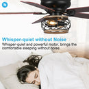Parrot Uncle 48-Inch Antwerp Farmhouse Flush Mount Reversible Ceiling Fan with Lighting and Remote Control (F6240Q110V)