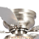 Parrot Uncle 48-Inch Modern Flush Mount Reversible Crytsal Ceiling Fan with Lighting and Remote Control