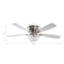 Parrot Uncle 48-Inch Modern Flush Mount Reversible Crytsal Ceiling Fan with Lighting and Remote Control