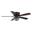 Parrot Uncle 48-Inch Modern Flush Mount Reversible Crytsal Ceiling Fan with Lighting and Remote Control