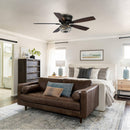 Parrot Uncle 48-Inch Modern Flush Mount Reversible Crytsal Ceiling Fan with Lighting and Remote Control