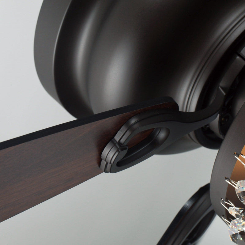 Parrot Uncle 48-Inch Modern Flush Mount Reversible Crytsal Ceiling Fan with Lighting and Remote Control