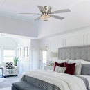 Parrot Uncle 48-Inch Modern Flush Mount Reversible Crytsal Ceiling Fan with Lighting and Remote Control