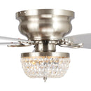 Parrot Uncle 48-Inch Modern Flush Mount Reversible Crytsal Ceiling Fan with Lighting and Remote Control