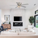 Parrot Uncle 48-Inch Modern Flush Mount Reversible Crytsal Ceiling Fan with Lighting and Remote Control