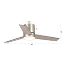 Parrot Uncle 48-Inch Satin Nickel Flush Mount Low Profile Ceiling Fan with LED Lighting (F6298SNQ110V)