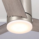 Parrot Uncle 48-Inch Satin Nickel Flush Mount Low Profile Ceiling Fan with LED Lighting (F6298SNQ110V)