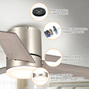 Parrot Uncle 48-Inch Satin Nickel Flush Mount Low Profile Ceiling Fan with LED Lighting (F6298SNQ110V)