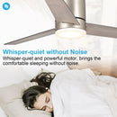 Parrot Uncle 48-Inch Satin Nickel Flush Mount Low Profile Ceiling Fan with LED Lighting (F6298SNQ110V)