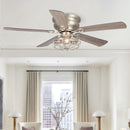 Parrot Uncle 48-Inch Thurber Industrial Satin Nickel Flush Mount Reversible Ceiling Fan with Lighting and Remote Control (F6310Q110V)