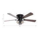 Parrot Uncle 48-Inch Ummuhan Industrial Flush Mount Ceiling Fan with Lighting