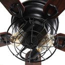 Parrot Uncle 48-Inch Ummuhan Industrial Flush Mount Ceiling Fan with Lighting