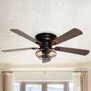 Parrot Uncle 48-Inch Ummuhan Industrial Flush Mount Ceiling Fan with Lighting