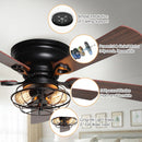 Parrot Uncle 48-Inch Ummuhan Industrial Flush Mount Ceiling Fan with Lighting