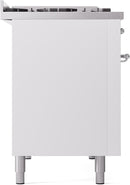 ILVE Nostalgie II 48-Inch Dual Fuel Freestanding Range in White with Chrome Trim (UP48FNMPWHCLP)