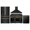 ZLINE Autograph Edition 4-Piece Appliance Package - 48-Inch Gas Range, Refrigerator with Water Dispenser, Wall Mounted Range Hood, & 24-Inch Tall Tub Dishwasher in Black Stainless Steel with Champagne Bronze Trim (4KAPR-SGRBRHDWV48-CB)