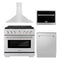 ZLINE 4-Piece Appliance Package - 36-Inch Gas Range, Tall Tub Dishwasher, Microwave Oven & Premium Hood (4KP-SGRRH36-MODWV)