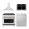 ZLINE 4-Piece Appliance Package - 36-inch Gas Range, Tall Tub Dishwasher, Microwave Drawer & Premium Hood (4KP-SGRRH36-MWDWV)