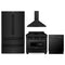 ZLINE 4-Piece Appliance Package - 36-Inch Induction Range, Wall Mount Range Hood, French Door Refrigerator, and Dishwasher in Black Stainless Steel