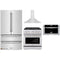 ZLINE 4-Piece Appliance Package - 30-Inch Gas Range, Refrigerator, Convertible Wall Mount Hood, and Microwave Drawer in Stainless Steel (4KPR-SGRRH30-MW)