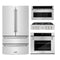 ZLINE 4-Piece Appliance Package - 36-Inch Rangetop, 30” Wall Oven, 36” Refrigerator, and Microwave Oven in Stainless Steel (4KPR-RT36-MWAWS)