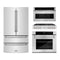 ZLINE 4-Piece Appliance Package - 48-Inch Rangetop, 30” Wall Oven, 36” Refrigerator, and 30-Inch Microwave Oven in Stainless Steel (4KPR-RT48-MWAWS)