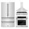 ZLINE 4-Piece Appliance Package - 36-Inch Rangetop, 30” Wall Oven, 36” Refrigerator, and Convertible Wall Mount Hood in Stainless Steel (4KPR-RTRH36-AWS)
