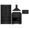 ZLINE 4-Piece Appliance Package - 30-Inch Gas Range, Refrigerator, Convertible Wall Mount Hood, and Microwave Drawer in Black Stainless Steel (4KPR-SGRBRH30-MW)