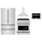 ZLINE 4-Piece Appliance Package - 30-Inch Gas Range, Refrigerator, Convertible Wall Mount Hood, and Microwave Drawer in Stainless Steel (4KPR-SGRRH30-MW)