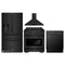 ZLINE 4-Piece Appliance Package - 30-Inch Gas Range, Refrigerator with Water Dispenser, Convertible Wall Mount Hood, and 3-Rack Dishwasher in Black Stainless Steel (4KPRW-SGRBRH30-DWV)